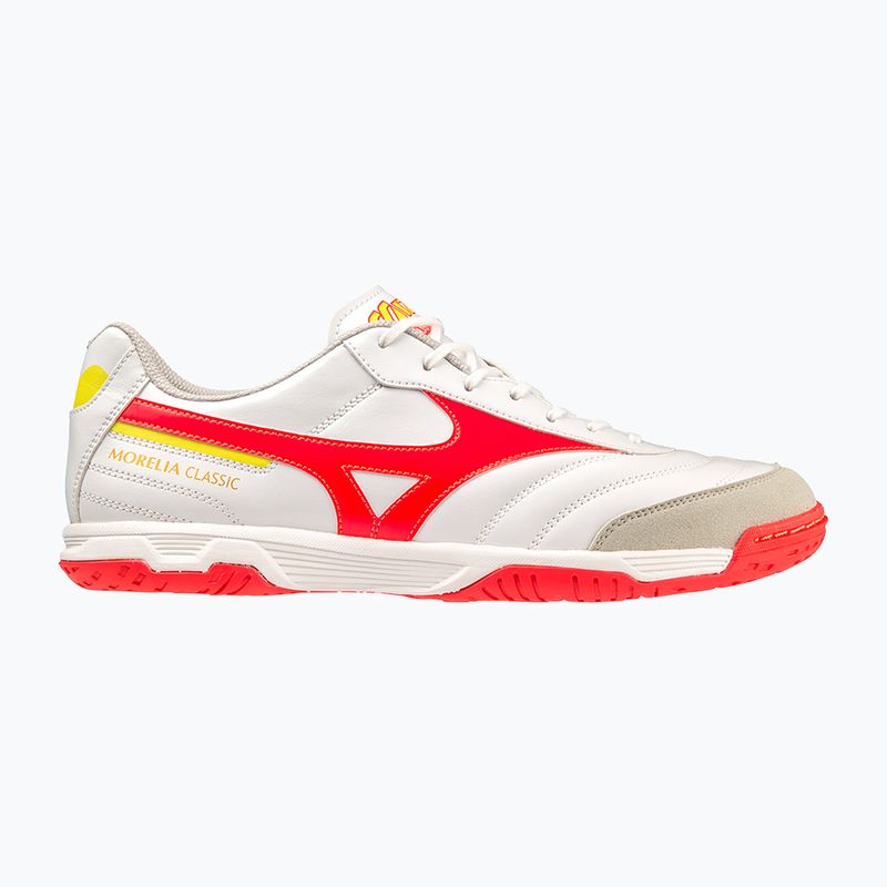 Mizuno Morelia Sala Classic IN λευκά/κοραλλί κοραλλί2/βολτ2 ανδρικά ποδοσφαιρικά παπούτσια 7