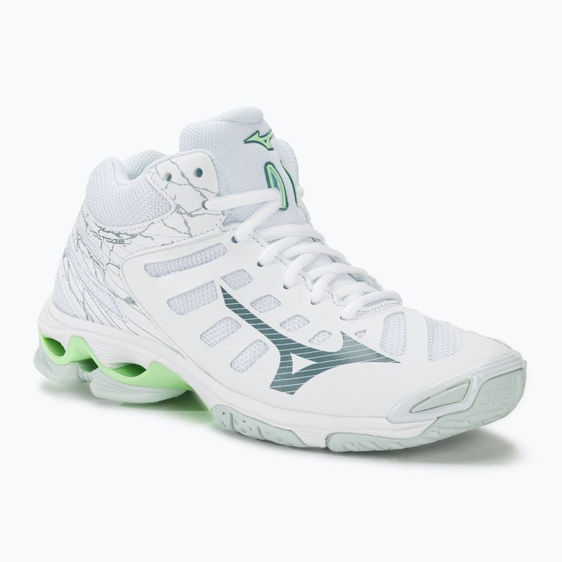 Γυναικεία παπούτσια βόλεϊ Mizuno Wave Voltage Mid white/glacial ridge/patina green