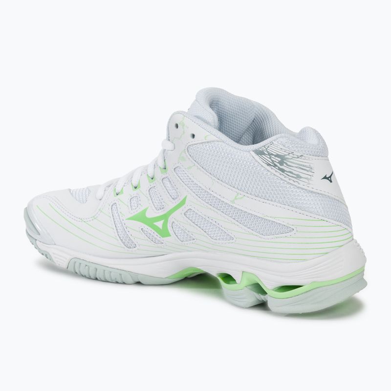 Γυναικεία παπούτσια βόλεϊ Mizuno Wave Voltage Mid white/glacial ridge/patina green 3