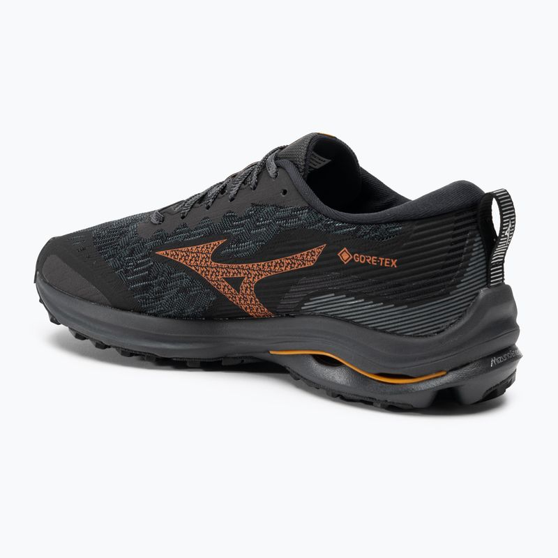 Ανδρικά αθλητικά παπούτσια τρεξίματος Mizuno Wave Rider GTX μαύρο/ναστούρτι/καρότο curl 3