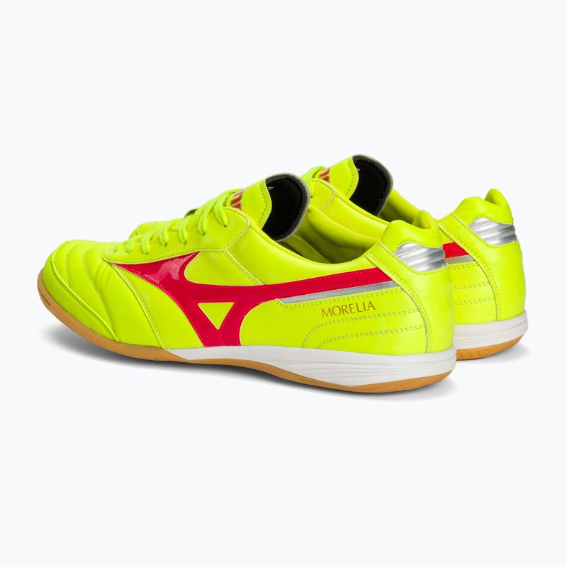 Mizuno Morelia Sala Elite IN safety yellow/fiery coral 2/galaxy silver ανδρικές μπότες ποδοσφαίρου 4