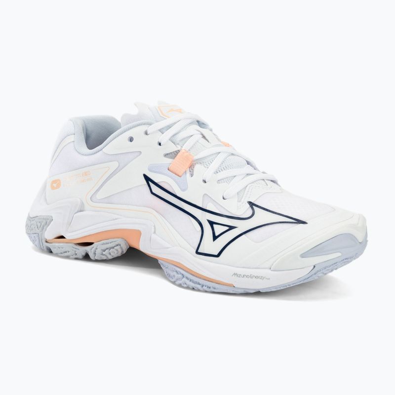 Γυναικεία παπούτσια βόλεϊ Mizuno Wave Lightning Z8 λευκό/ναυτικό ροδακινιά/ροδακινί parfait