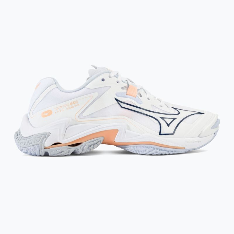 Γυναικεία παπούτσια βόλεϊ Mizuno Wave Lightning Z8 λευκό/ναυτικό ροδακινιά/ροδακινί parfait 2