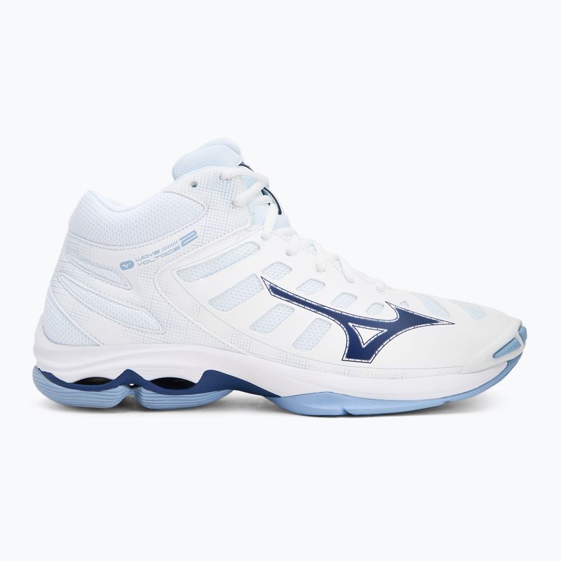 Mizuno Wave Voltage 2 Mid παπούτσια βόλεϊ λευκά/μπλε/μπλε του αέρα 2