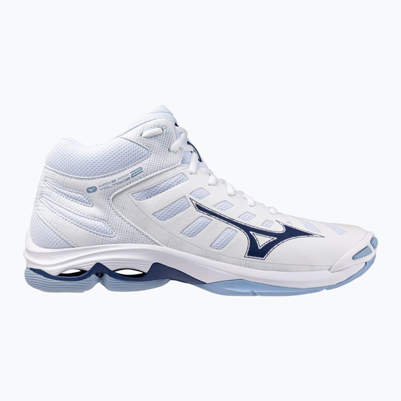 Mizuno Wave Voltage 2 Mid παπούτσια βόλεϊ λευκά/μπλε/μπλε του αέρα 8