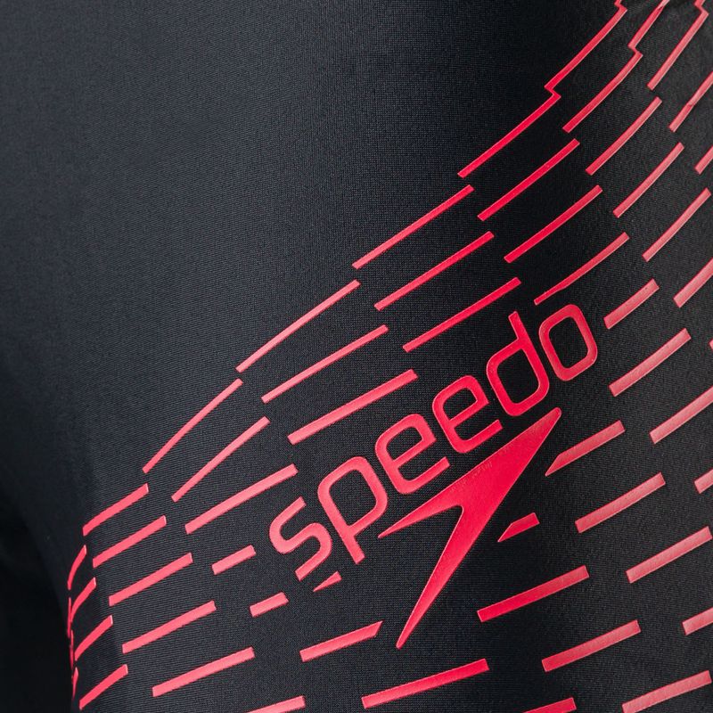 Ανδρικό μποξεράκι κολύμβησης Speedo Medley Logo Aquashort μαύρο και κόκκινο 8-1135406871 3