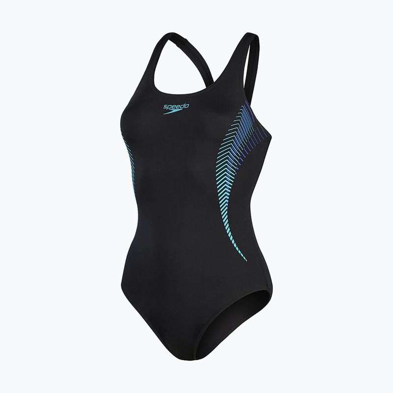 Speedo Placement Muscleback ολόσωμο μαγιό μαύρο 8-00305814837 4