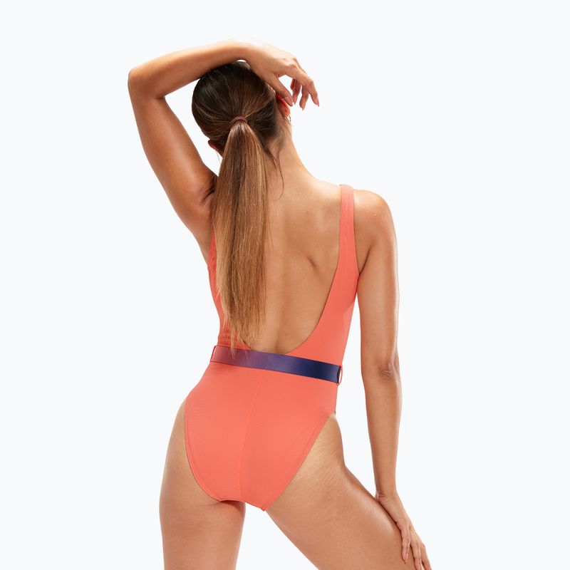 Speedo Γυναικείο ολόσωμο μαγιό με ζώνη Deep U-Back πορτοκαλί 8-00307415485 6