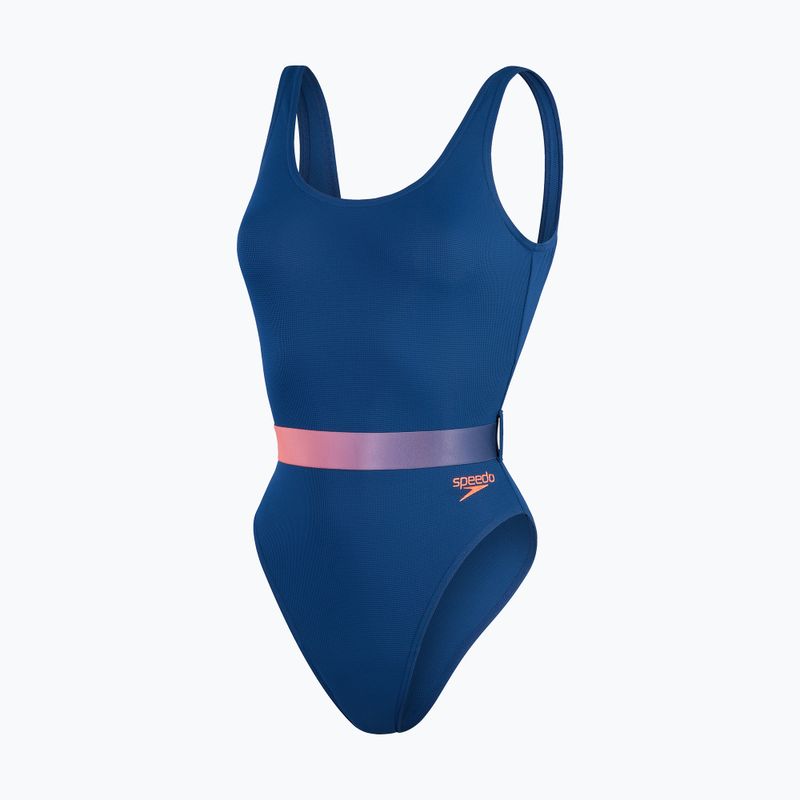 Speedo Γυναικείο ολόσωμο μαγιό με ζώνη Deep U-Back navy blue 8-00307415498 4