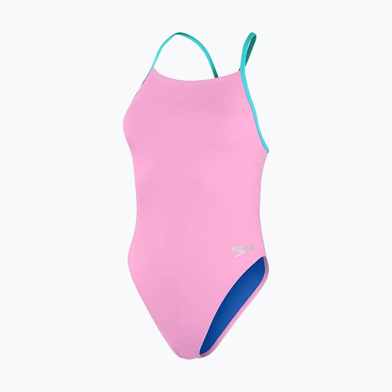 Speedo γυναικείο μαγιό Solid Tie Back ροζ/μπλε