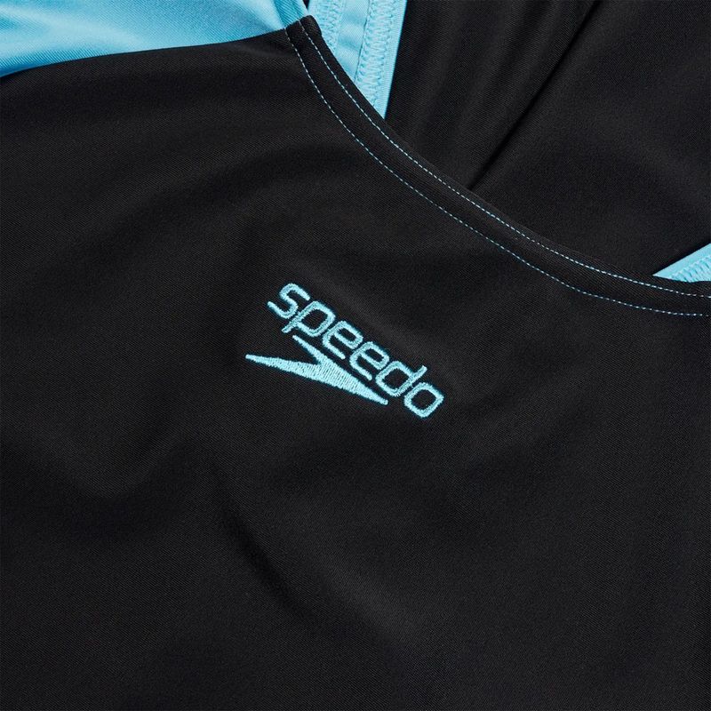 Speedo Colourblock Splice Muscleback γυναικείο ολόσωμο μαγιό μαύρο/γλυκό μοβ/μπλε 4