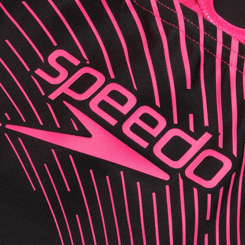 Speedo Medley Logo Ολόσωμο μαγιό μαύρο/ηλεκτρικό ροζ 3