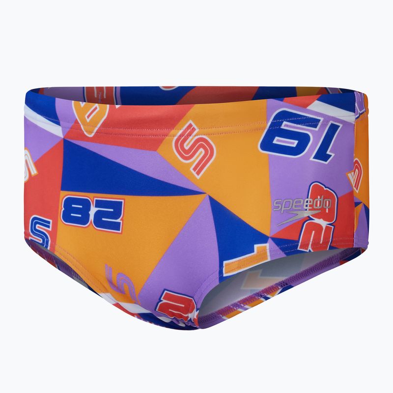 Speedo 13 Allover Club Training Digital Brief παιδικό σλιπ για κολύμπι true cobalt/sweet purple/mandarin peel