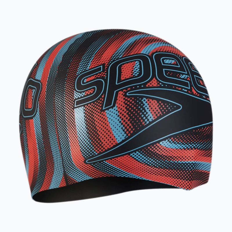 Παιδικό σκουφάκι κολύμβησης Speedo Printed Silicone black/picton blue/siren red 2