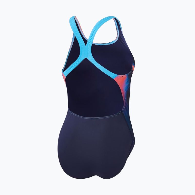 Ολόσωμο μαγιό κολύμβησης Speedo Placement Digital Powerback true navy/siren red/punch blue 2