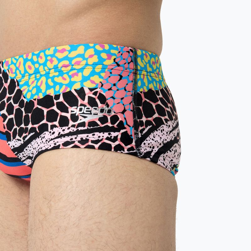 Ανδρικό μποξεράκι κολύμβησης Speedo 13.5 cm Allover Training Club Brief black/matcha green/siren red 5