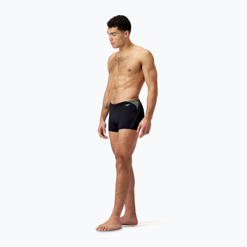 Ανδρικό μποξεράκι κολύμβησης Speedo HyperBoom Splice Aquashort black/country green 2