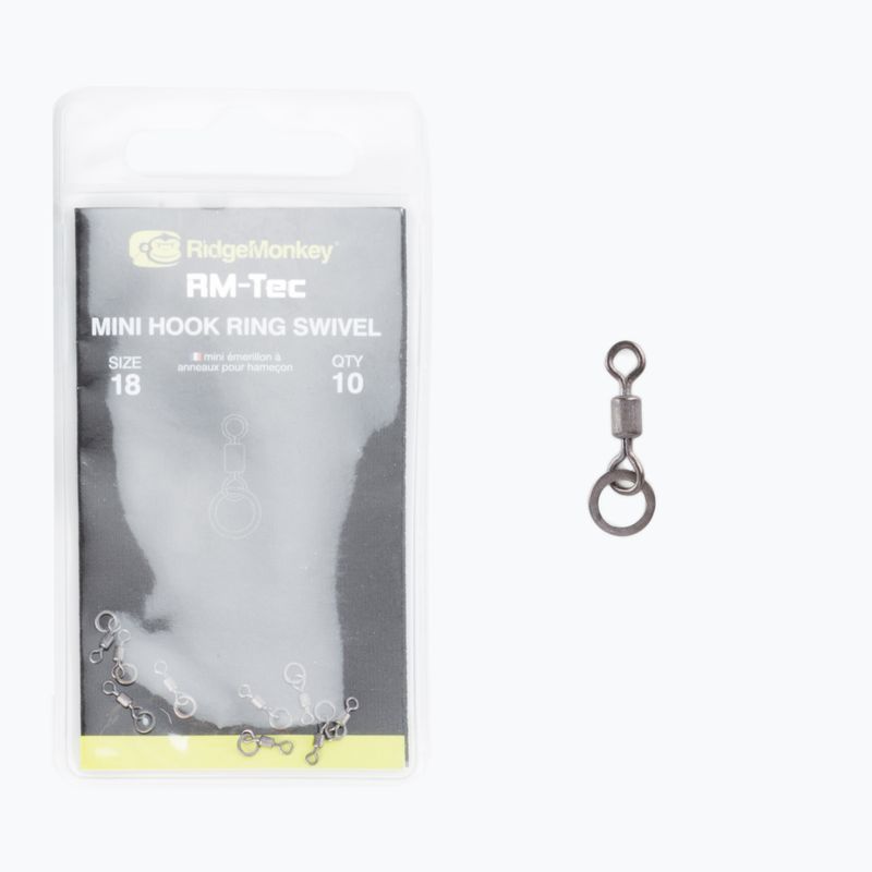 RidgeMonkey Connexion Mini Hook Ring Carp Swivel μαύρο RMT097