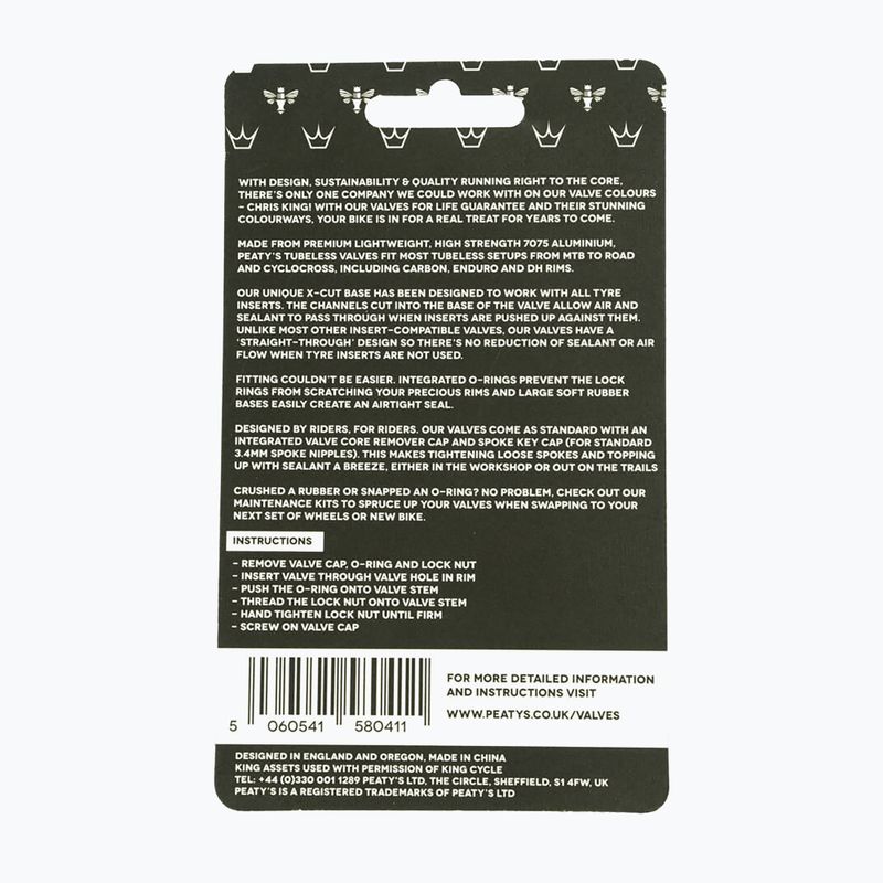 Peaty's X Chris King Mk2 Tubeless Valves βαλβίδες presta σετ βαλβίδων PTV2-42-SLT-12 γκρι 83778 3