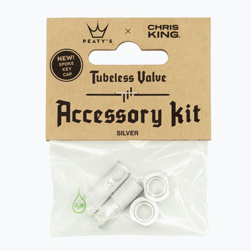 Peaty's X Chris King Mk2 Tubeless Valves Accessory Kit ασημί 83805