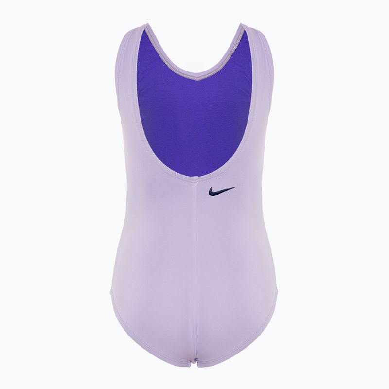 Παιδικό ολόσωμο μαγιό Nike Multi Logo U-Back lilac bloom για παιδιά 2