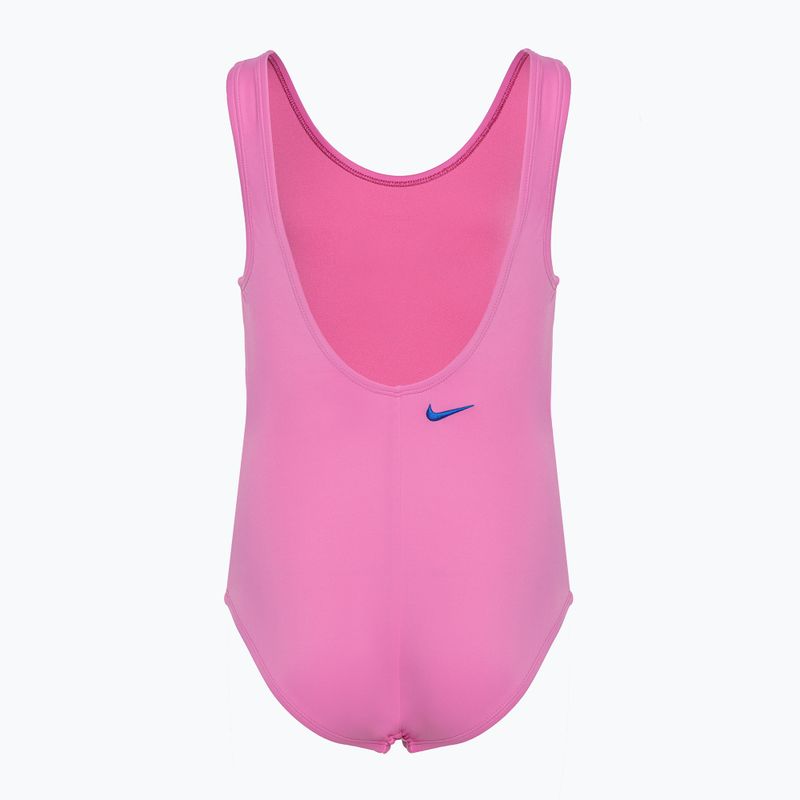 Παιδικό ολόσωμο μαγιό Nike Multi Logo U-Back παιχνιδιάρικο ροζ 2