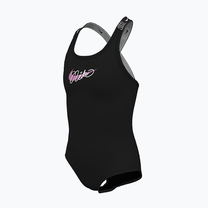 Παιδικό ολόσωμο μαγιό κολύμβησης Nike Swim Girls Logo Tape Crossback black/playful pink/white/playful pink 3