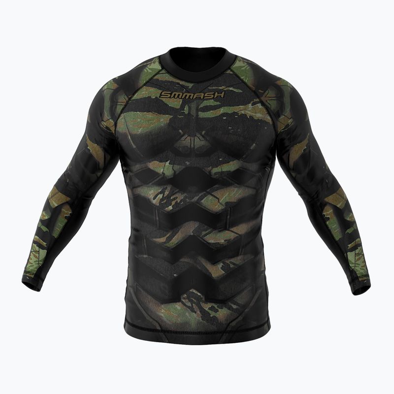 SMMASH Tiger Armour ανδρικό μακρυμάνικο rashguard μαύρο-πράσινο RSO3