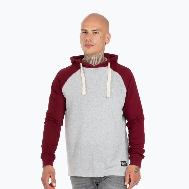 Ανδρικό φούτερ Pitbull West Coast Hooded Small Logo grey/burgundy