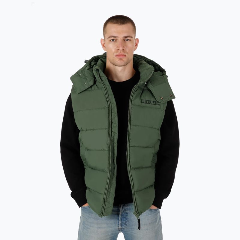 Pitbull West Coast ανδρικό χειμερινό μπουφάν Perseus Hooded Vest olive