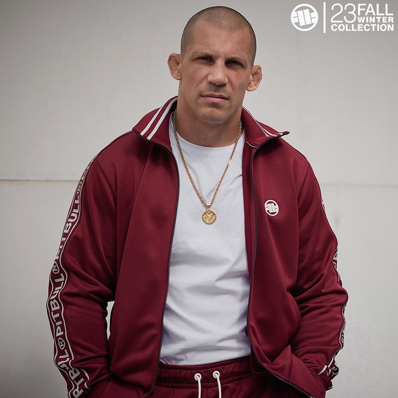 Ανδρικά Pitbull West Coast Trackjacket Tape Logo Terry Group μπορντό 3