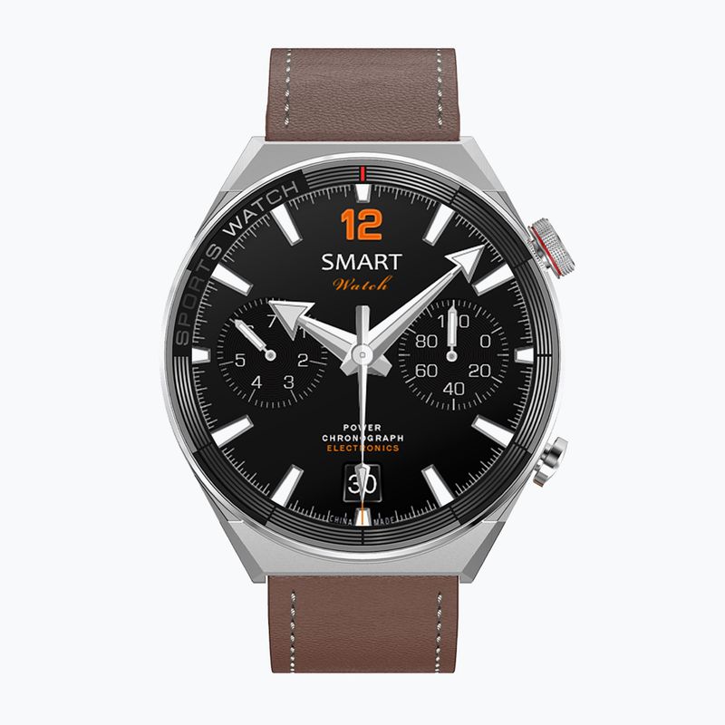 Ρολόι Watchmark Maverick ασημί/καφέ 3