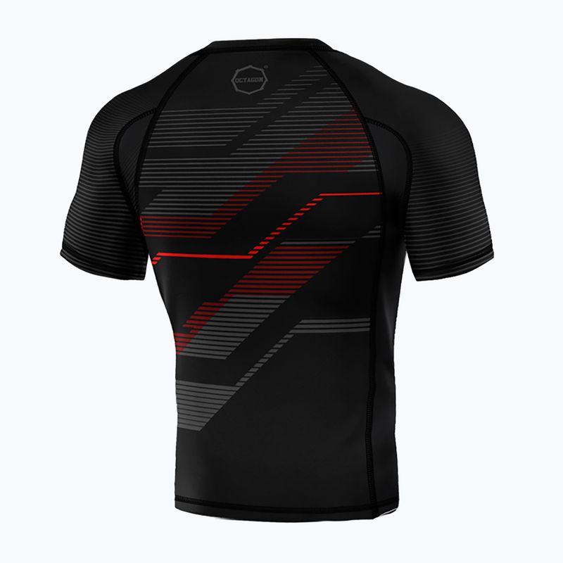 Octagon Racer Premium μαύρο/κόκκινο ανδρικό rashguard 2