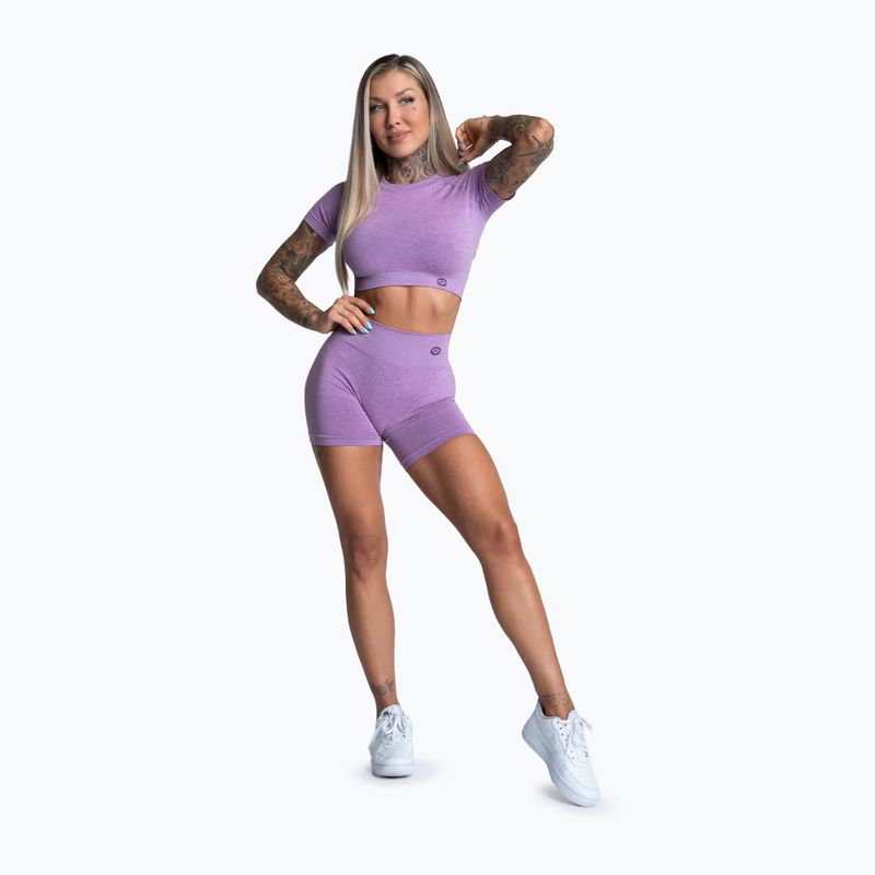 Γυναικείο μπλουζάκι προπόνησης Gym Glamour Seamless Rashguard λιλά 2