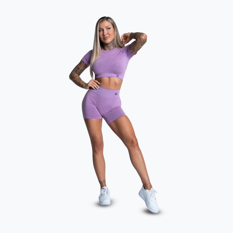 Γυναικείο σορτς προπόνησης Gym Glamour Seamless λιλά 2