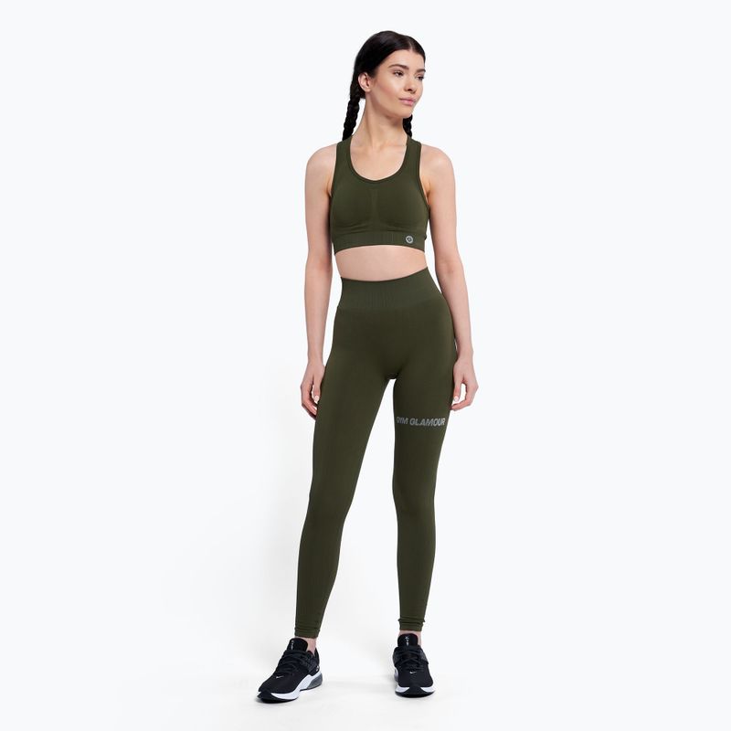 Γυναικείο κολάν προπόνησης Gym Glamour Push Up Khaki 399 2