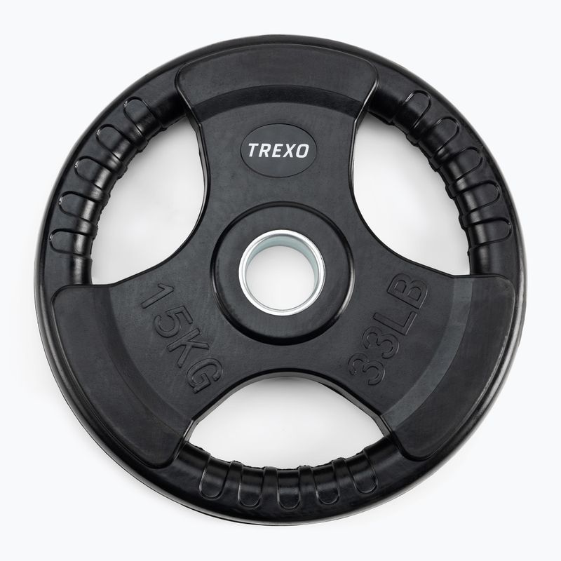 TREXO μαύρο καουτσούκ από χυτοσίδηρο βάρος RW15 15 kg 2