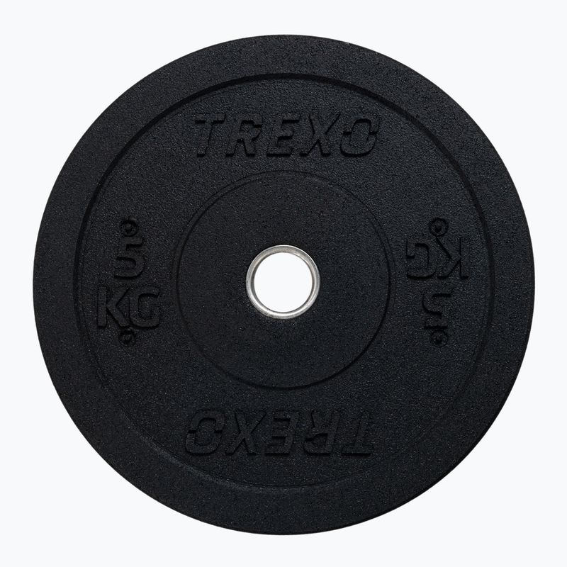 TREXO Ολυμπιακά βάρη με προφυλακτήρα μαύρο TRX-BMP005 5 kg 9