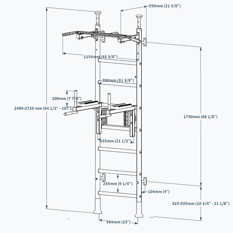 Σκάλα γυμναστικής BenchK λευκή BK-522W 3