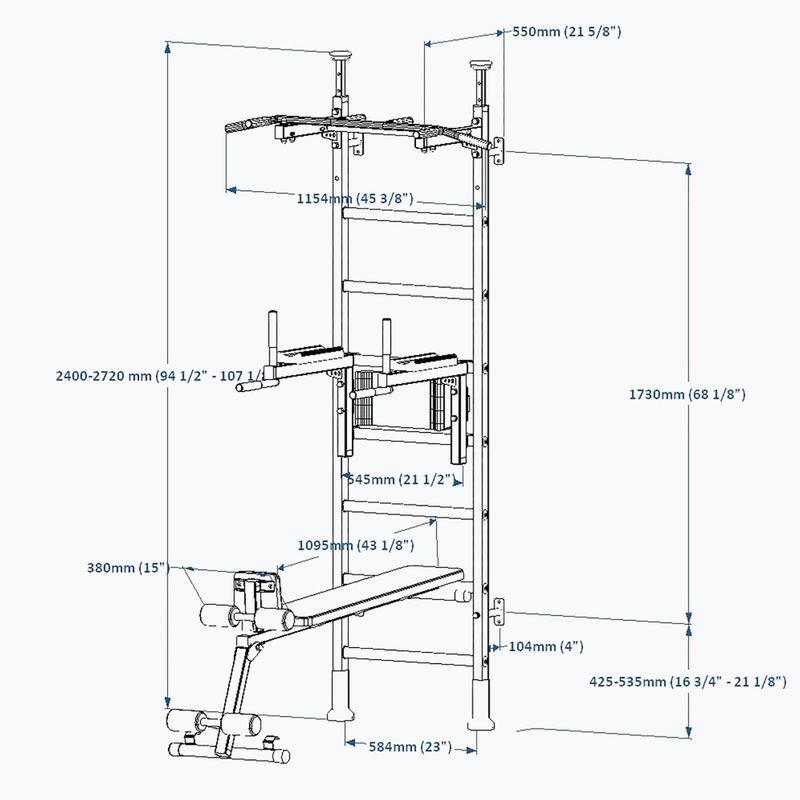 Σκάλα γυμναστικής BenchK λευκή BK-523W 3