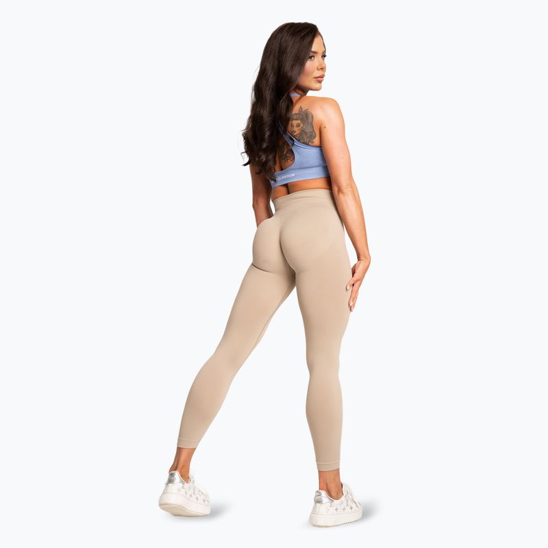 Γυναικείο κολάν Gym Glamour Basic Scrunch beige 4