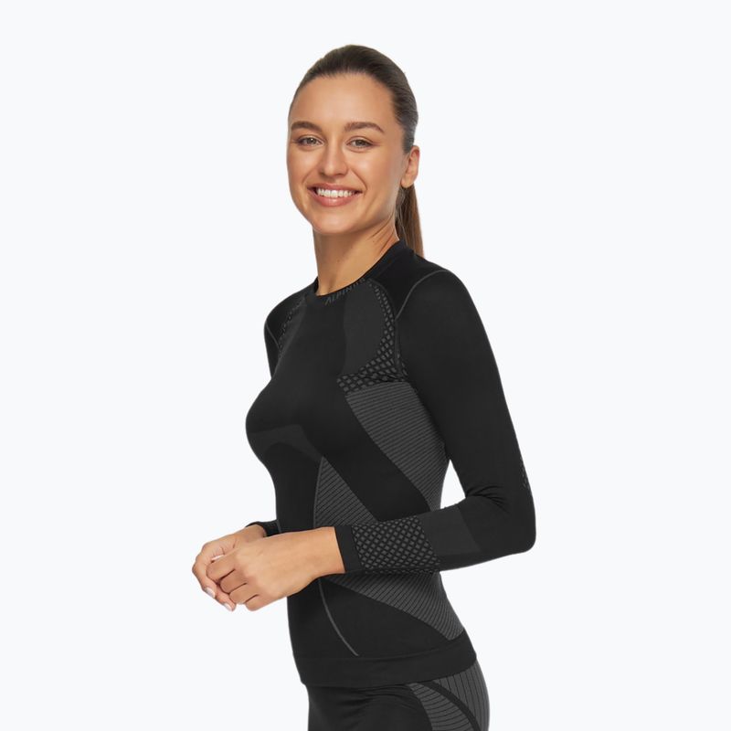 Γυναικείο θερμικό φούτερ Alpinus Active Base Layer μαύρο/γκρι 3