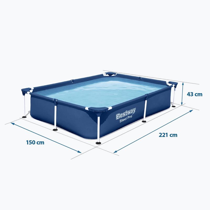 Πισίνα Bestway Steel Pro 221 cm μπλε 4