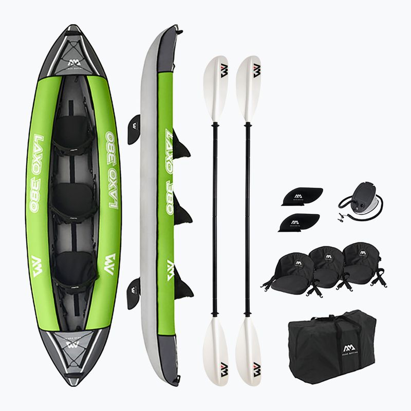 Φουσκωτό καγιάκ 3 ατόμων Aqua Marina Laxo Recreational Kayak 12'6" green