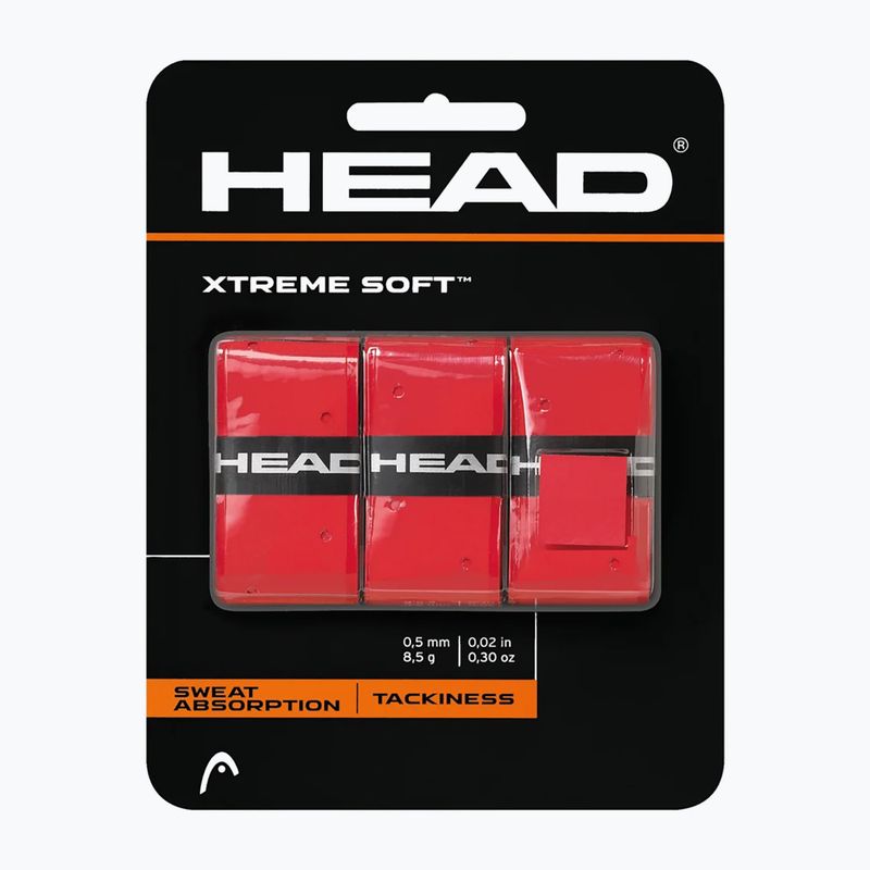 HEAD Xtremesoft Grip Tennis Racket Overwrap 3 τεμάχια κόκκινο.