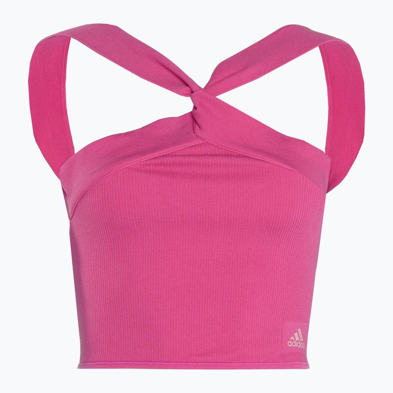 Γυναικείο τοπ adidas Ribbed Active Seamless Halter Bralette 3D semi lucid fuchsia