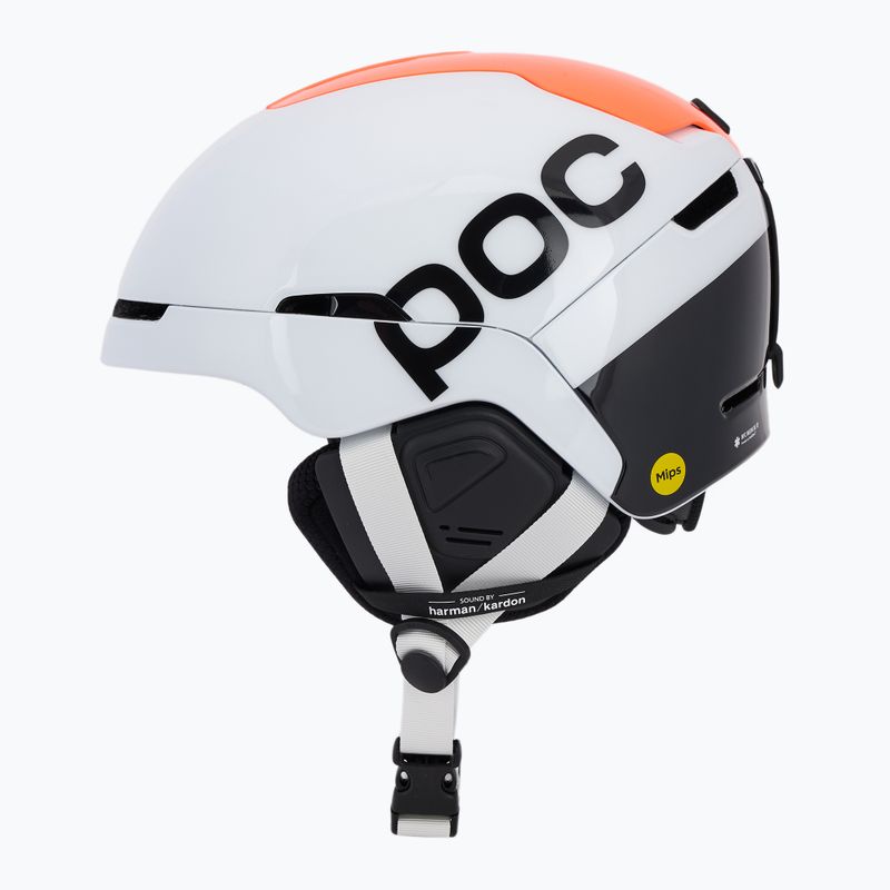 Κράνος σκι με σύστημα ήχου POC Obex Connect hydrogen white/fluorescent orange avip 4