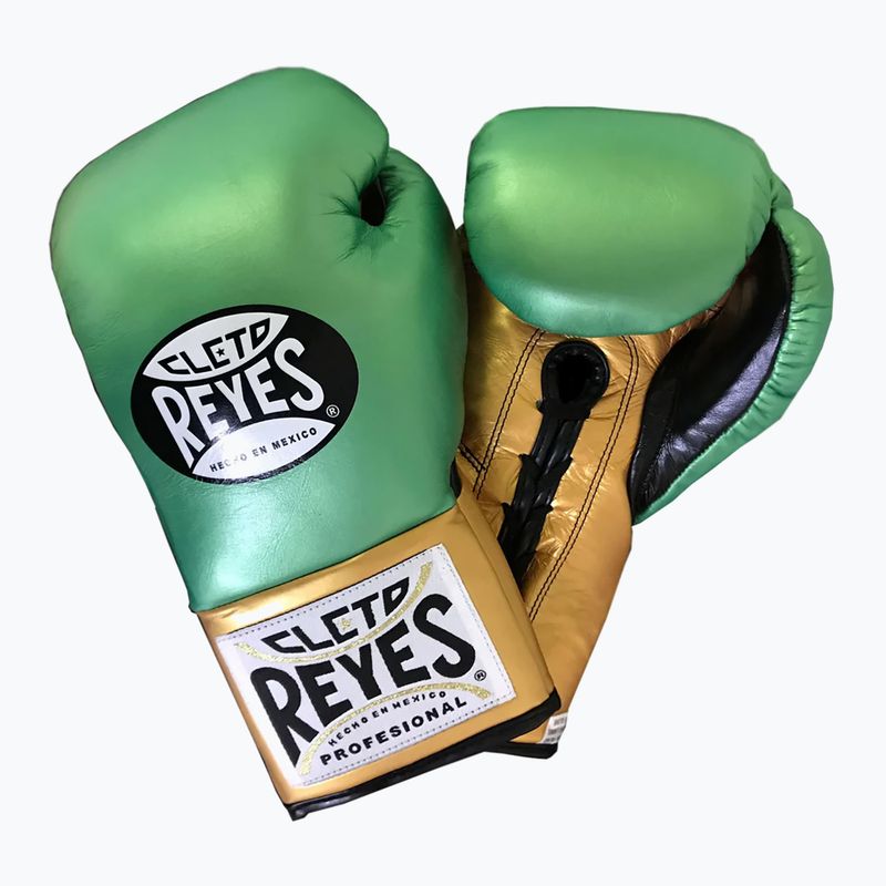 Γάντια του μποξ Cleto Reyes High Precision Training Leather green/gold wbc