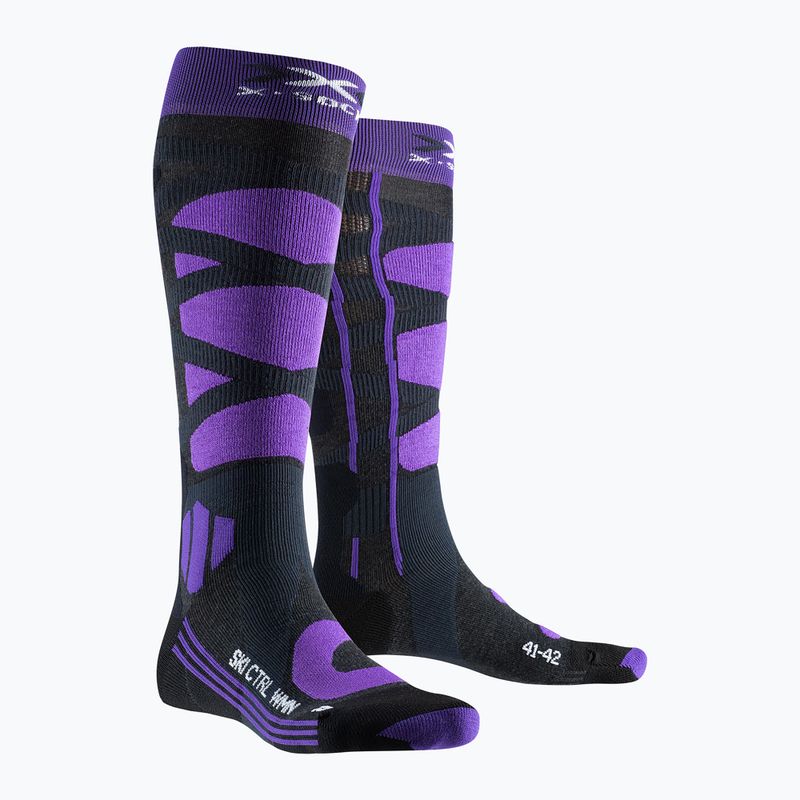 X-Socks Ski Control 4.0 κάλτσες σκι σε ανθρακί/μωβ χρώμα 5