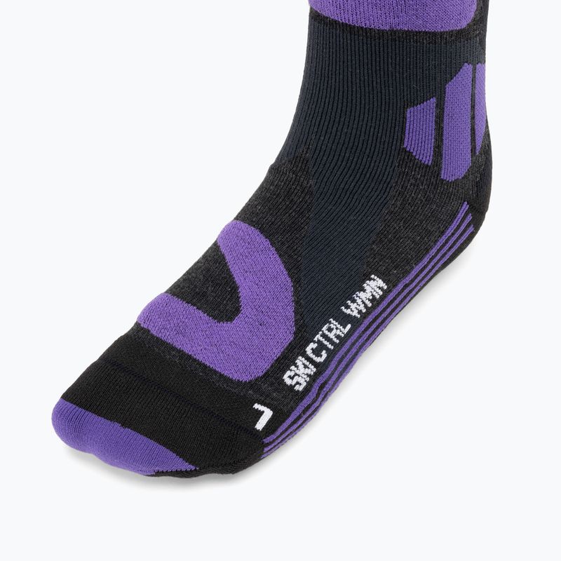 X-Socks Ski Control 4.0 κάλτσες σκι σε ανθρακί/μωβ χρώμα 3